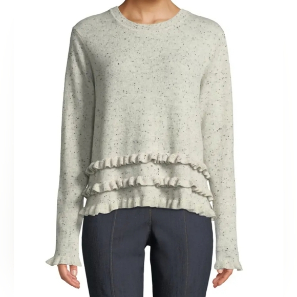 cinq a sept Sweaters - Cinq a sept Adiella Ruffled Cashmere Sweater tous les jours medium gray bohochic